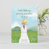 美しい自然の風景の中で春の少女 招待状 (スタンド正面)