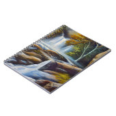 美しい自然ウォーターフォールドストリーム油絵 ノートブック (左側)