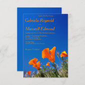 美しい自然フローラカリフォルニアポピー結婚ズ 招待状 (正面/裏面)