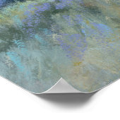 美しい自然ブルーパープルメドウランドスケープアート ポスター (角)