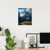 美しい自然マウンテンズ絵画アクリル ポスター (ホームオフィス)