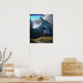 美しい自然マウンテンズ絵画アクリル ポスター (キッチン)