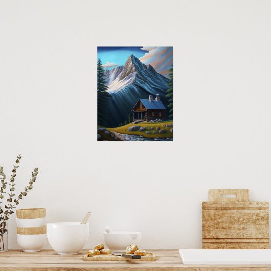 美しい自然マウンテンズ絵画アクリル ポスター (キッチン)