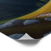 美しい自然マウンテンズ絵画アクリル ポスター (角)