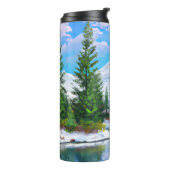 美しい自然冬の松の木雪山 タンブラー (回転左)