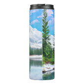 美しい自然冬の松の木雪山 タンブラー (裏面)