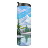 美しい自然冬の松の木雪山 タンブラー (回転右)