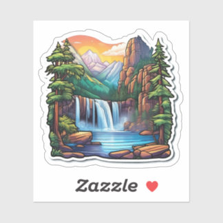 美しい自然独身のスクエアステッカー シール