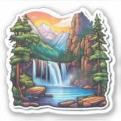 美しい自然独身のスクエアステッカー シール (正面)