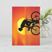 美しい自転車シルエットサンセットシカラフルーン シーズンカード (スタンド正面)