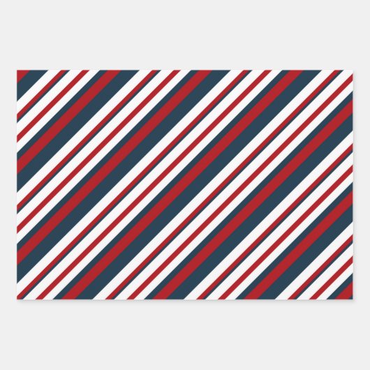 美しい航海のテーマの赤と青の贈り物 ラッピングペーパーシート (正面3)