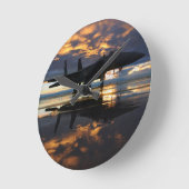 美しい航空機 ラウンド壁時計 (傾斜)