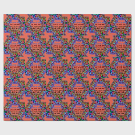 美しい良い日グリーンブラウンオレンジマンダラ ラッピングペーパー (シーム)