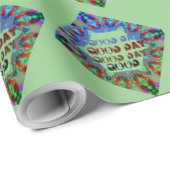 美しい良い日グリーンブラウンブルーピンクマンダラ ラッピングペーパー (ロールコーナー)