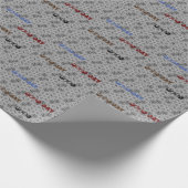 美しい良い日グレーレッドブルーマンダラ ラッピングペーパー (角)