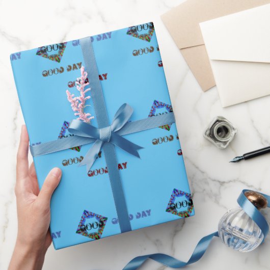 美しい良い日ブラウンブルーマンダラララッピング ラッピングペーパー (ギフト)