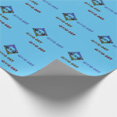 美しい良い日ブラウンブルーマンダラララッピング ラッピングペーパー (角)