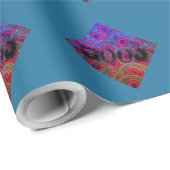 美しい良い黒い青い紫の曼荼羅 ラッピングペーパー (ロールコーナー)