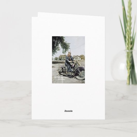 美しい色のヴィンテージオートバイ写真 カード (裏面)