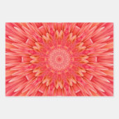 美しい色の万華鏡のように千変万化するパターン ラッピングペーパーシート (正面)