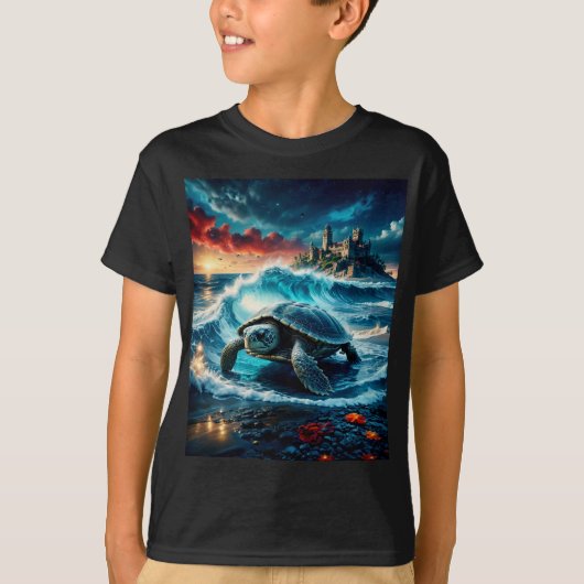 美しい色の亀 Tシャツ (正面)