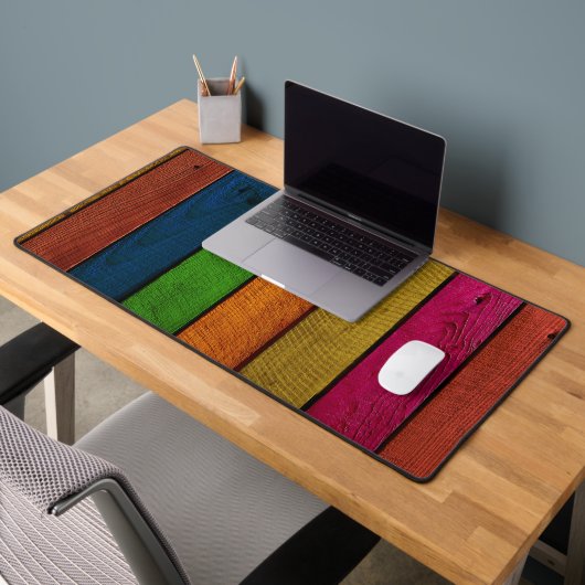 美しい色の木製の板 デスクマット (オフィス2)