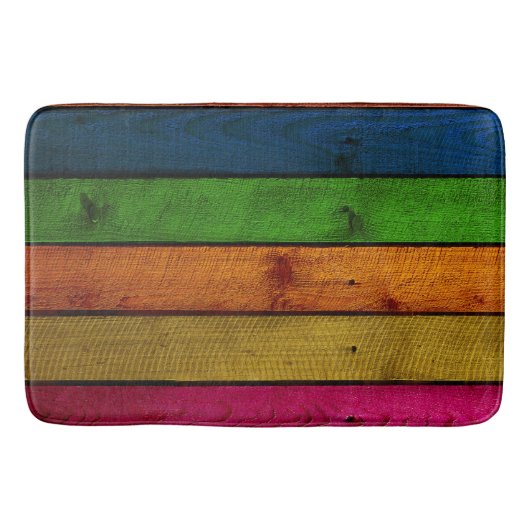 美しい色の木製の板 バスマット (正面)