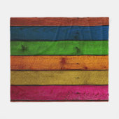 美しい色の木製の板 フリースブランケット (正面(横))