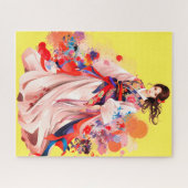 美しい色の着物 ジグソーパズル (横)