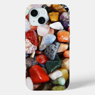 美しい色の石がたくさん iPhone 15ケース