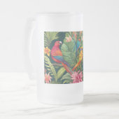 美しい色の鳥 フロストグラスビールジョッキ (正面左)