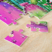 美しい色サボテンの花 – スケッチ カラフル ジグソーパズル (側面)