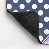 美しい色合いの青と薄紫水玉模様 マウスパッド (コーナー)