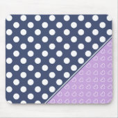 美しい色合いの青と薄紫水玉模様 マウスパッド (正面)