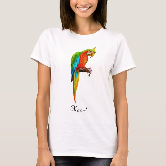 美しい色彩のコンゴウインコ Tシャツ (正面)