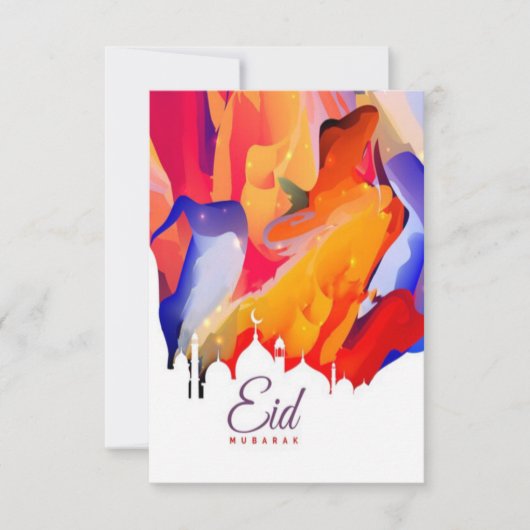 美しい色彩の飛び散るデザインのカード (正面)