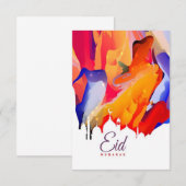 美しい色彩の飛び散るデザインのカード (正面/裏面)