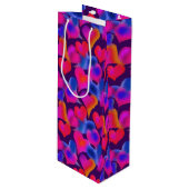 美しい色彩の鮮やかハート |バレンタインデー ワインギフトバッグ (正面アングル)