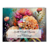 美しい色彩の鮮やか誕生の月の花 カレンダー (カバー)