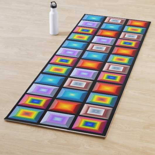 美しい色数々のの幾何学的抽象芸術アート ヨガマット (インサイチュ)