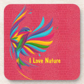 美しい色数々のの鳥の懸命プラスチックのコースター コースター (正面)