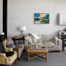 美しい色鮮やかの風景のアートワーク