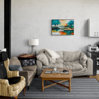 美しい色鮮やかの風景のアートワーク タイル