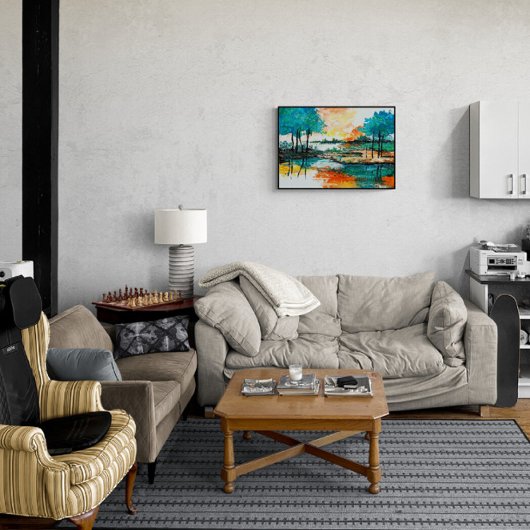 美しい色鮮やかの風景のアートワーク タイル