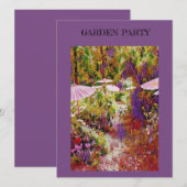 美しい芍薬の庭でのパーティーのご招待 招待状 (正面/裏面)