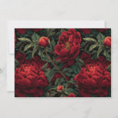 美しい芍薬の花びら 春の誕生日 招待状 (裏面)