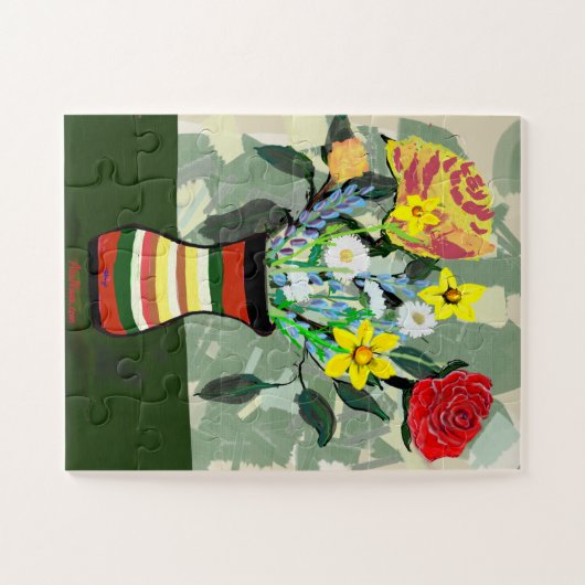 美しい花々が希望を広げる ジグソーパズル (横)