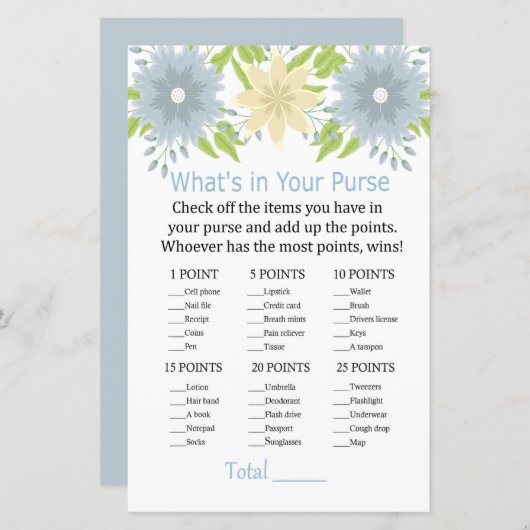 美しい花あなたの財布ゲームの中に何がある (正面/裏面)