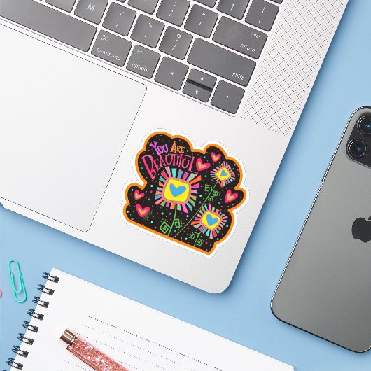 美しい花お洒落の感性 シール (ノートパソコンとiPhone)