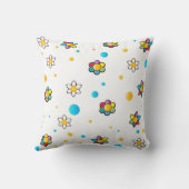 美しい花かわいいパターン子供へルーム クッション (裏面)